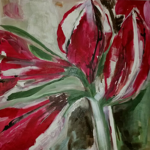 Amaryllis by Birgit Günther, 油畫 for Sale on Singulart