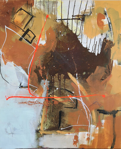 Loslassen Orange di Birgit Günther, Pittura in vendita su Singulart