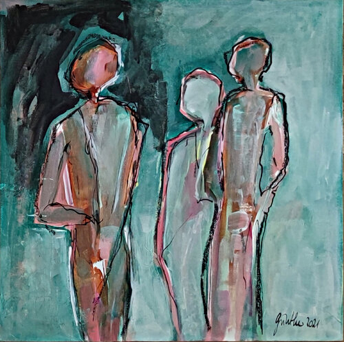 Figuren 3 von Birgit Günther, Malerei kaufen auf Singulart