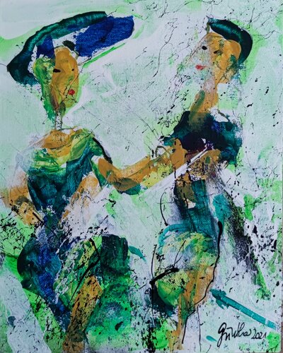 Deux dames di Birgit Günther, Pittura in vendita su Singulart