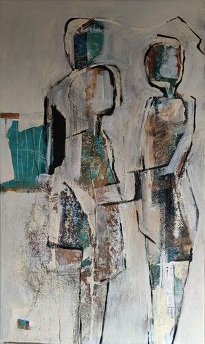 Unter einem Dach by Birgit Günther, 油畫 for Sale on Singulart