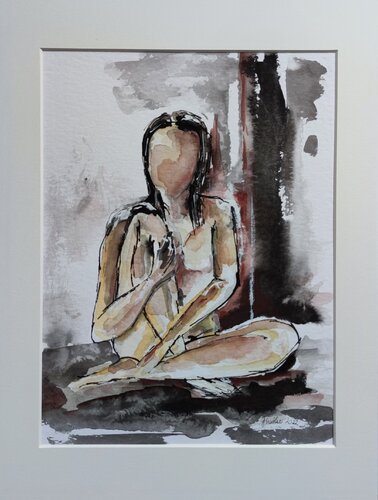 Sitzender Akt par Birgit Günther, Œuvre sur papier en vente sur Singulart