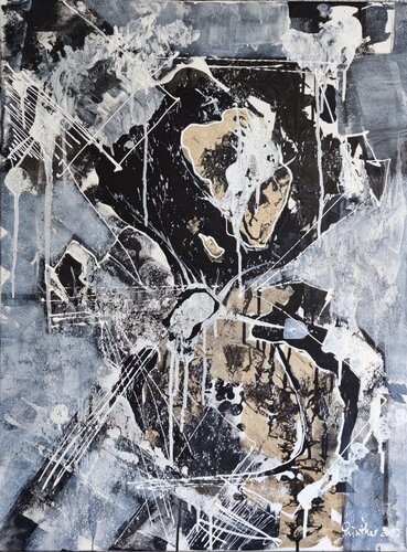 Schwarze Formen (2022) van Birgit Günther, Schilderij te koop op Singulart