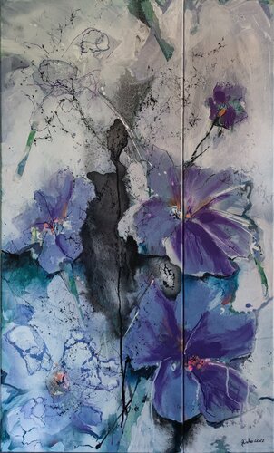 Hibiskus di Birgit Günther, Pittura in vendita su Singulart