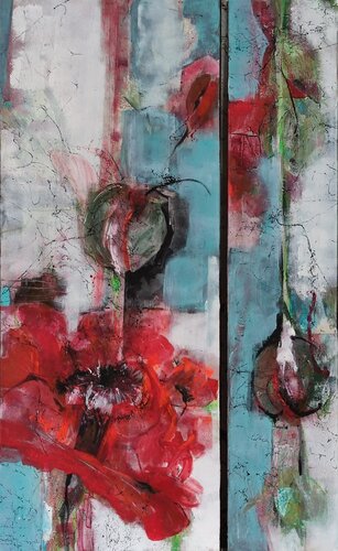 Mohnblüte - poppy blossom van Birgit Günther, Schilderij te koop op Singulart