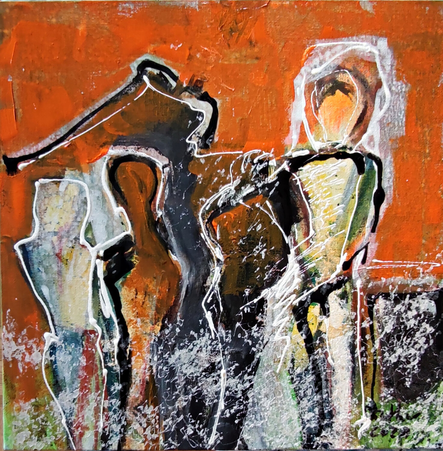 Buntes Treiben de Birgit Günther (2021): Pintura Acrílico en Lienzo -  Singulart, image size:1472x1500