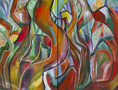 SNAPPY GUM DIPTYCH by Tillian ·, Painting for Sale on Singulart