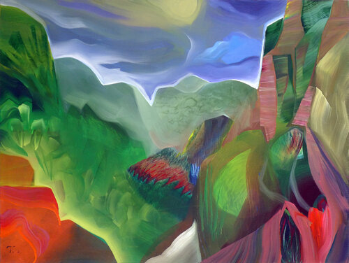 'The House on the Cliff' di Tillian ·, Pittura in vendita su Singulart