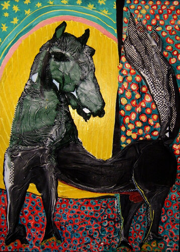 Le cheval de Michao by Joël Crespin, Painting for Sale on Singulart