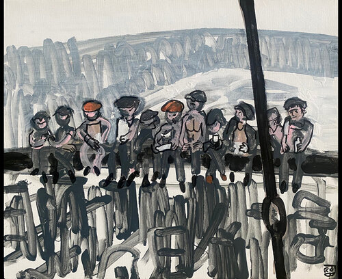 Sky builders di Frob, Pittura in vendita su Singulart
