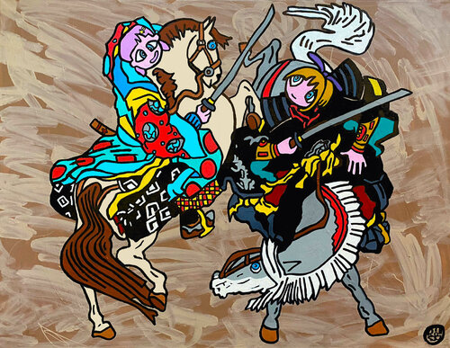 Combat de samouraïs au sabre di Frob, Pittura in vendita su Singulart