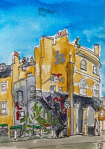 Old blue last by Frob, Work on Paper for Sale on Singulart