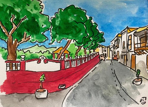 plaza de Los Silos, Tenerife di Frob, Opera su carta in vendita su Singulart