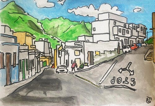 rue de Los Silos, Tenerife par Frob, Œuvre sur papier en vente sur Singulart