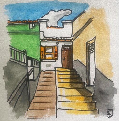 escaliers à Los Silos, Tenerife di Frob, Opera su carta in vendita su Singulart