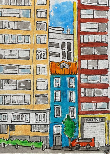 Santander - resistencia azul par Frob, Peinture en vente sur Singulart