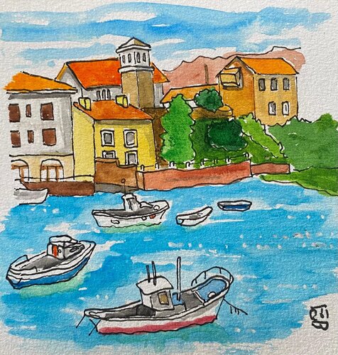 San Vicente de la Barquera by Frob, Painting for Sale on Singulart
