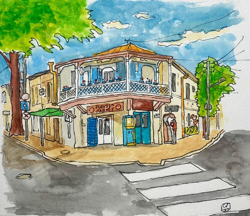 Coin de rue à Tbilissi, Géorgie by Frob, Painting for Sale on Singulart