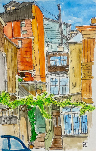 immeubles à Tbilissi, Géorgie di Frob, Pittura in vendita su Singulart