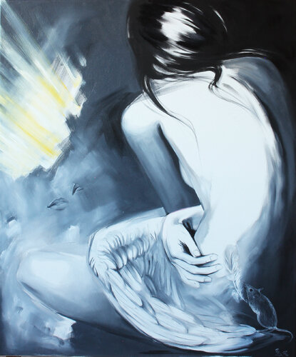 woman's break di Marie Madej, Pittura in vendita su Singulart
