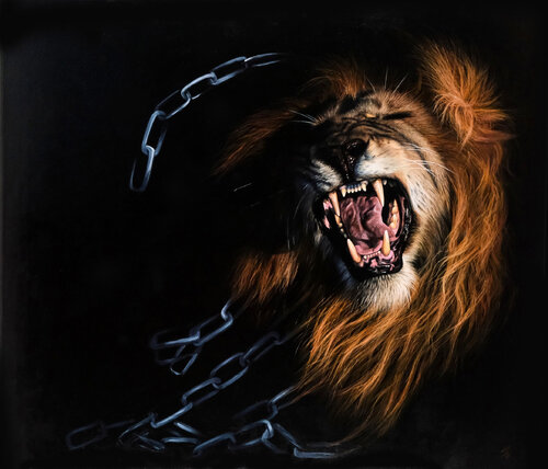 Lion by Marie Madej, Painting for Sale on Singulart