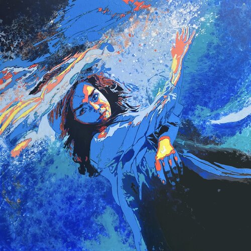 Her life flows clean, with passion, like fresh water. de Kerry A. Inkster, Pintura a la venta en Singulart