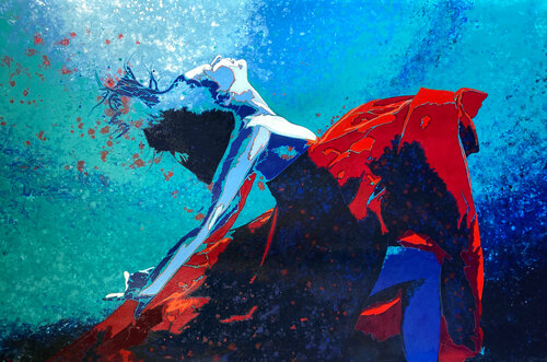 She lifted her head and looked to the sky - Extra Large van Kerry A. Inkster, Schilderij te koop op Singulart