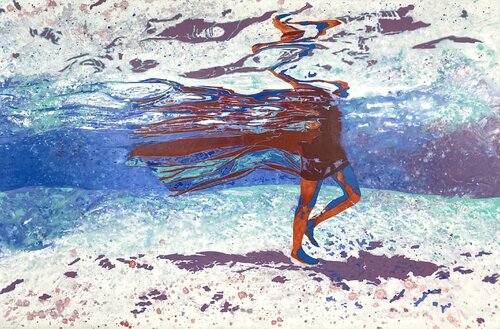 From Bali to Cali, far beneath the Coral Sea - Extra Large van Kerry A. Inkster, Schilderij te koop op Singulart