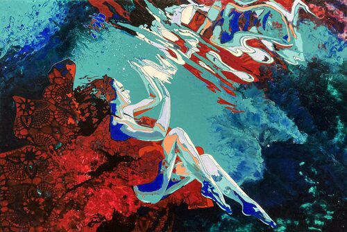 Then I learned that I could bend the world - fantasy tonal study van Kerry A. Inkster, Schilderij te koop op Singulart