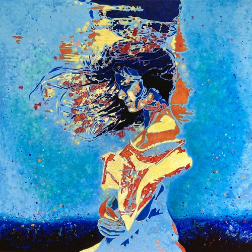 When the sea turns back it will leave my shape behind. van Kerry A. Inkster, Schilderij te koop op Singulart
