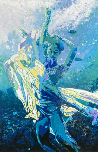 We spoke to fish and nurtured flowers. de Kerry A. Inkster, Pintura a la venta en Singulart