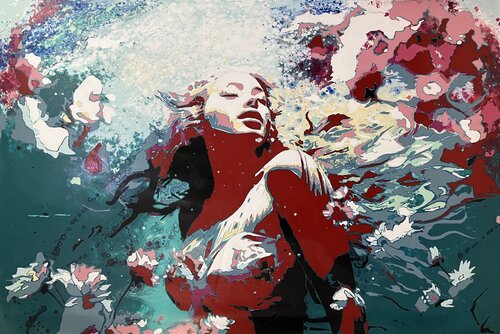 Of leaves and trembled blossoms - Extra Large de Kerry A. Inkster, Pintura a la venta en Singulart