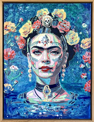 Frida Dia de los Muertos de Kerry A. Inkster, Pintura a la venta en Singulart