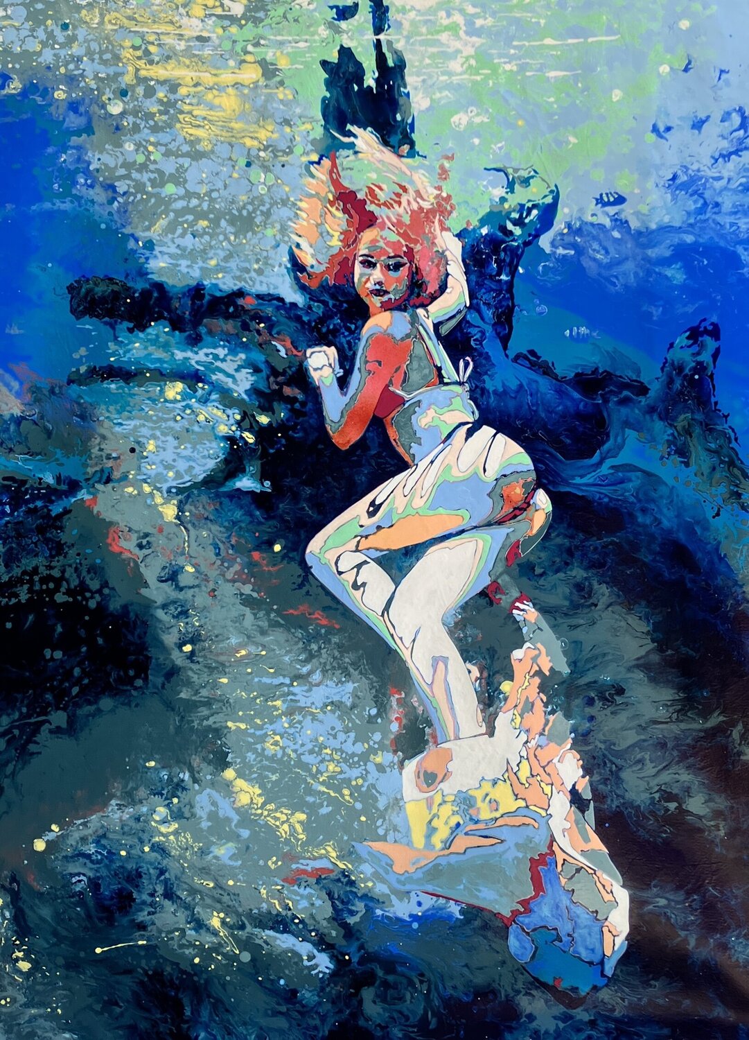 The Mermaid in the Zodiac Kerry A. Inkster Dipinto originale in vendita