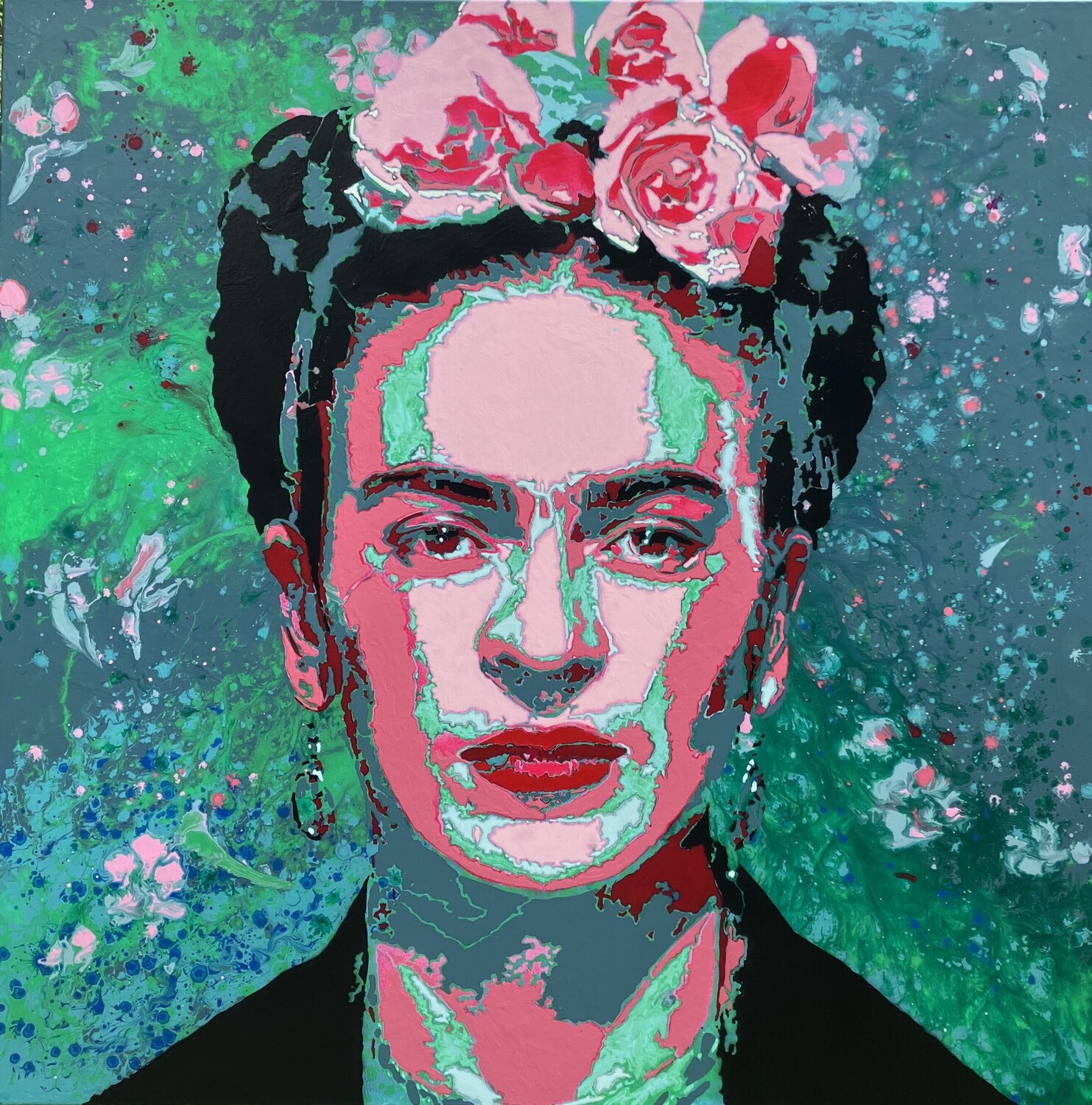 Portrait of Frida Kahlo Kerry A. Inkster Dipinto originale in vendita