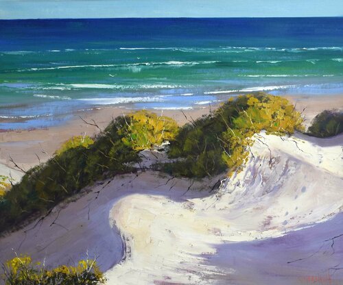 Light across the dunes, Nth Entrance Australia by Graham Gercken, Painting for Sale on Singulart