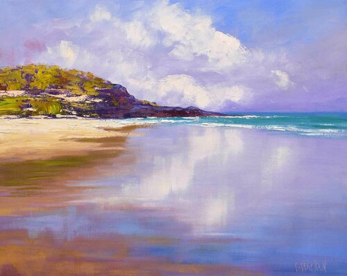 Reflections in the sand by Graham Gercken, Painting for Sale on Singulart