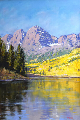 Maroon Bells in Autumn by Graham Gercken, Painting for Sale on Singulart