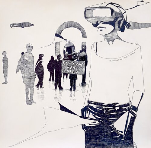 Fly Now Pay Later 02 (Wingless) von Marit Otto, Zeichnungen kaufen auf Singulart