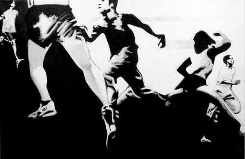 Running Late (part of  diptych > part two  Running Scared) di Marit Otto, Pittura in vendita su Singulart