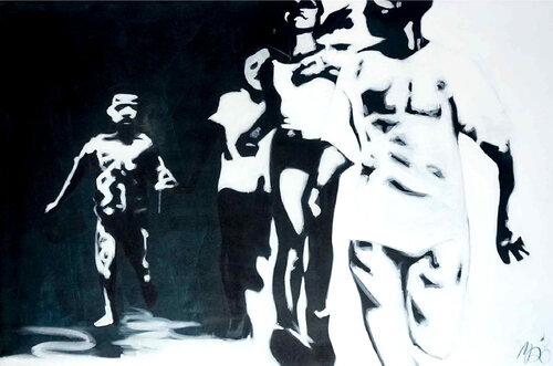 Running Scared (part two of diptych >paired with Running Late) by Marit Otto, 회화 for Sale on Singulart