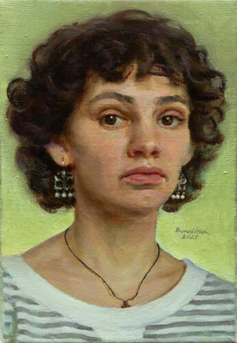 Self-Portrait in Fayum Style von Anastasia Borodina, Malerei kaufen auf Singulart