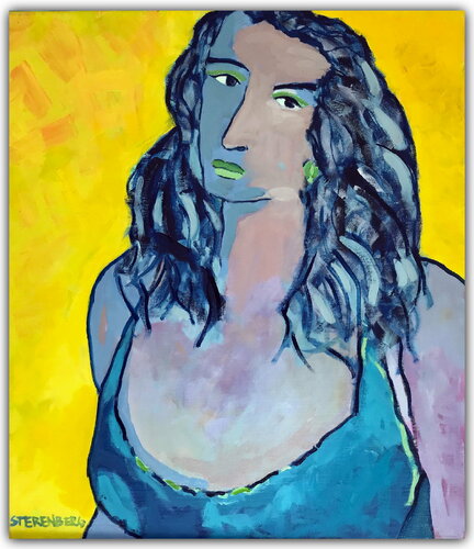 Blue Dress by Jacques Sterenberg, 회화 for Sale on Singulart