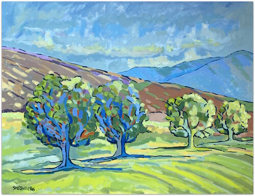 Across the hill par Jacques Sterenberg, Peinture en vente sur Singulart