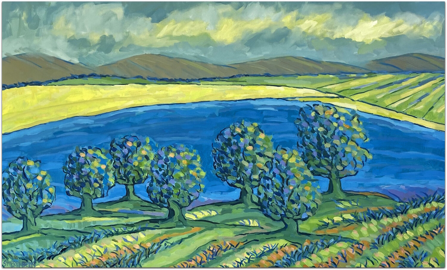The Golden Shore Jacques Sterenberg Peinture originale à vendre