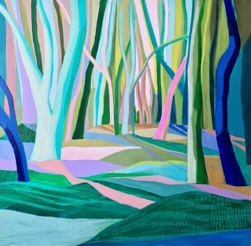Over the greens di Amy Kim, Pittura in vendita su Singulart