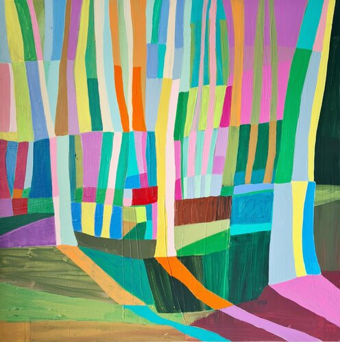 Walk in rainbow di Amy Kim, Pittura in vendita su Singulart