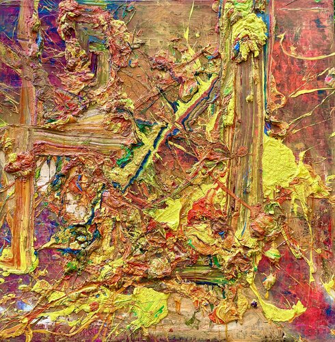 HEAVY ABSTRACT WITH YELLOW AND ORANGE von Ludwig Kranich, Malerei kaufen auf Singulart