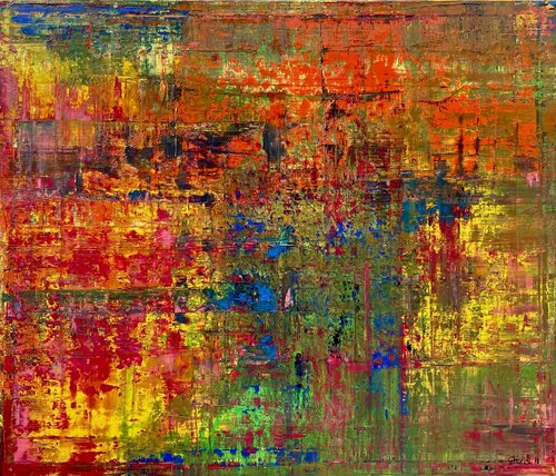 CLASSIC ABSTRACT WITH RED AND BLUE von Ludwig Kranich, Malerei kaufen auf Singulart