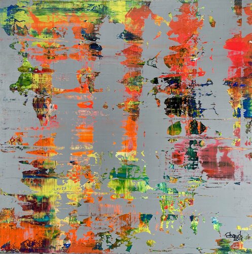 SMALL ABSTRACT WITH GREY ON ALU DIBOND von Ludwig Kranich, Malerei kaufen auf Singulart